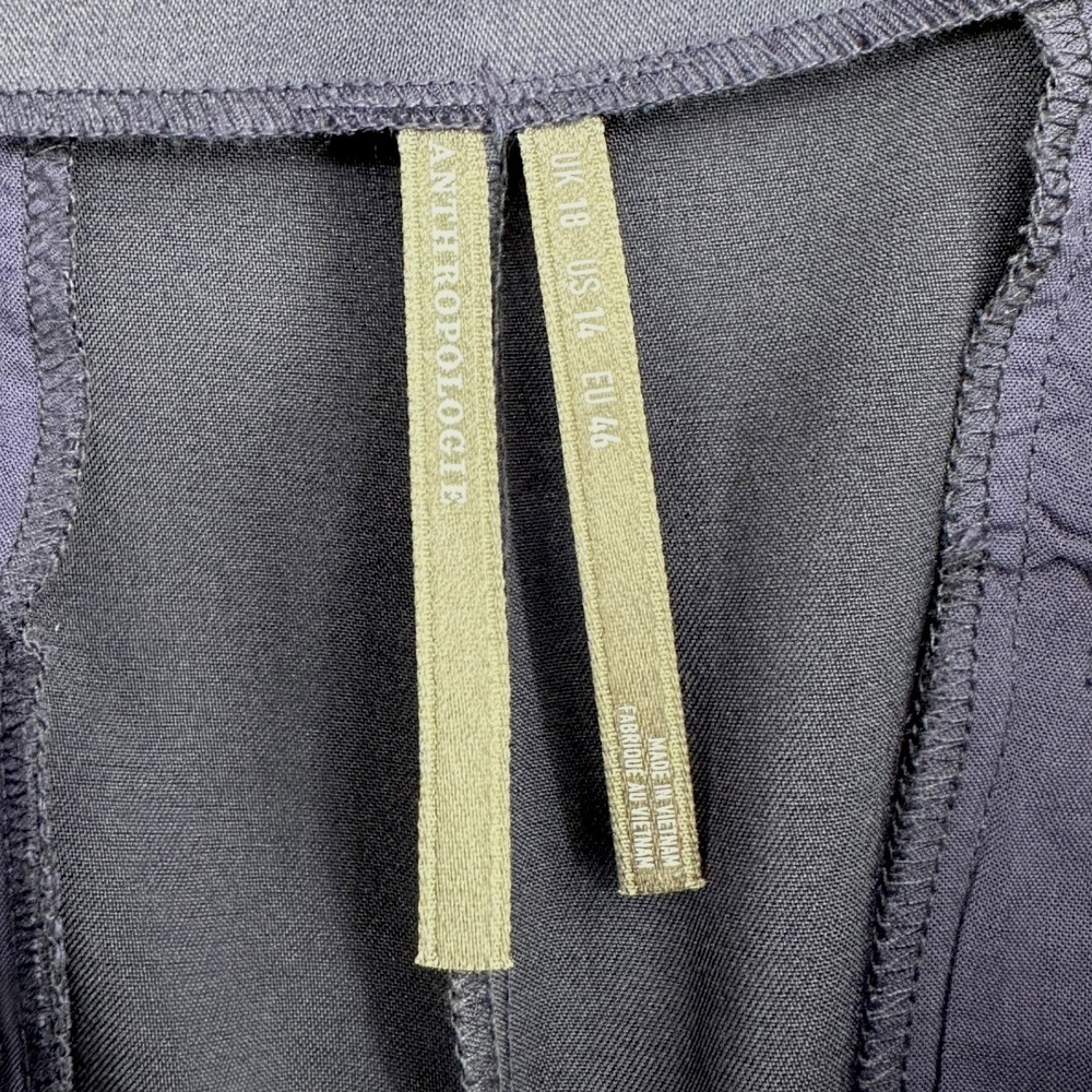 Anthropologie Navy Blue Wide Leg Dress Pants Career Casual Women's US 14 - Picture 3 of 7